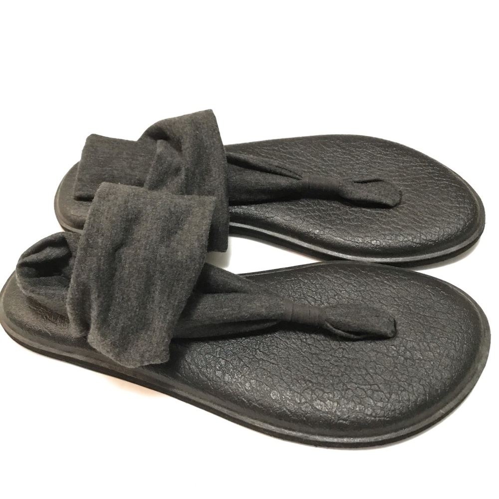 Sanuk Black & Charcoal Yoga Sling Sandals 8